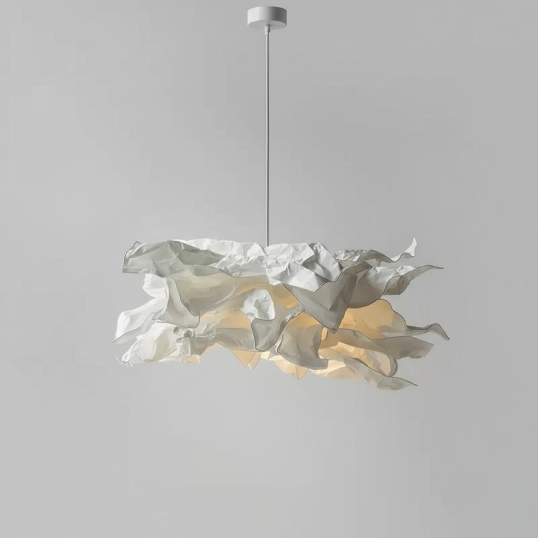 Lustre en papier blanc au design floral élégant