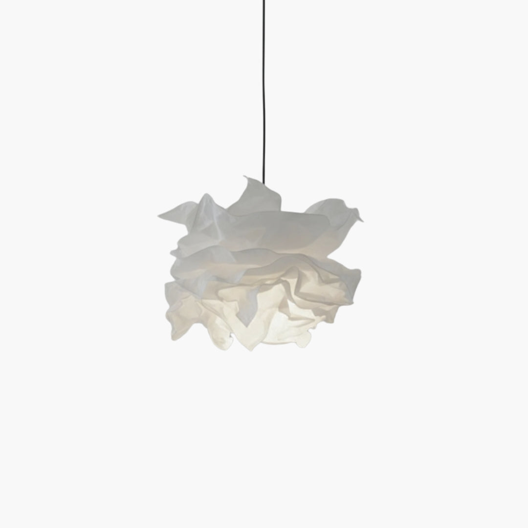 Lustre en papier blanc au design floral élégant