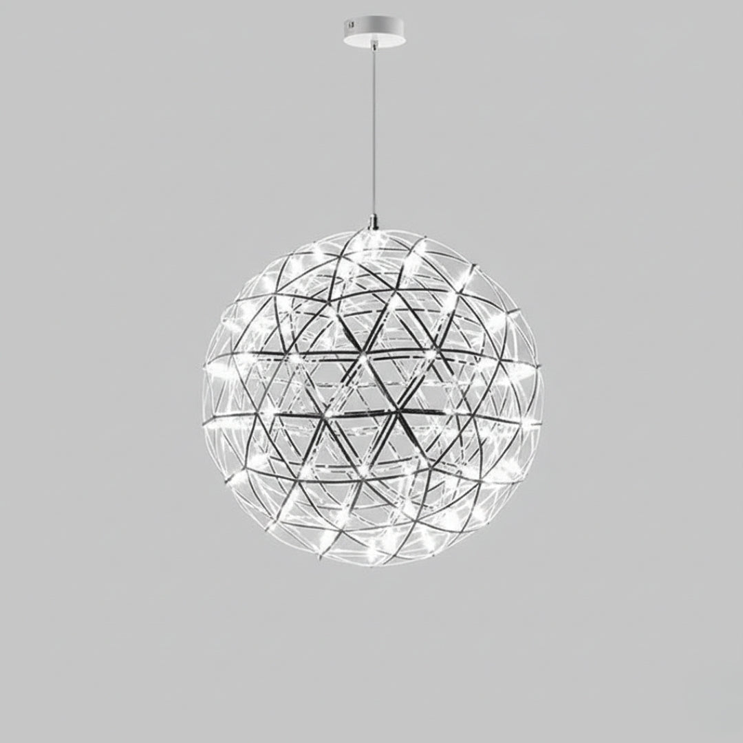 Lustre suspension LED loft en acier inoxydable Spark Ball