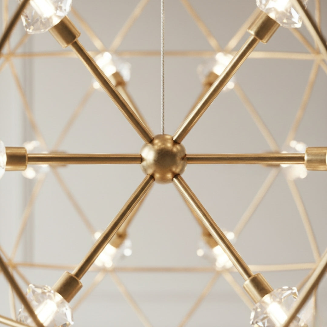 Lustre suspension LED loft en acier inoxydable Spark Ball