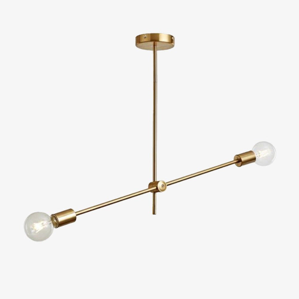 Lustre LED Tubes Dorés – Design Loft Élégant