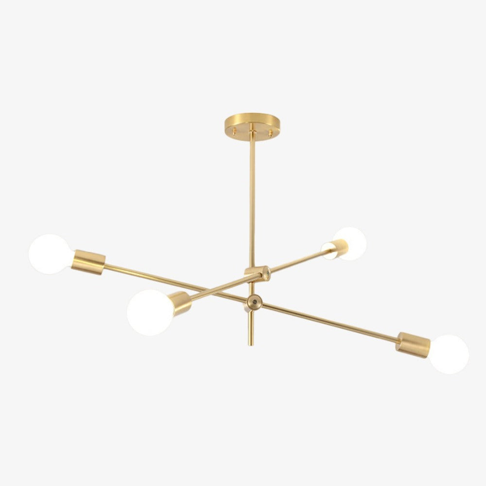 Lustre LED Tubes Dorés – Design Loft Élégant