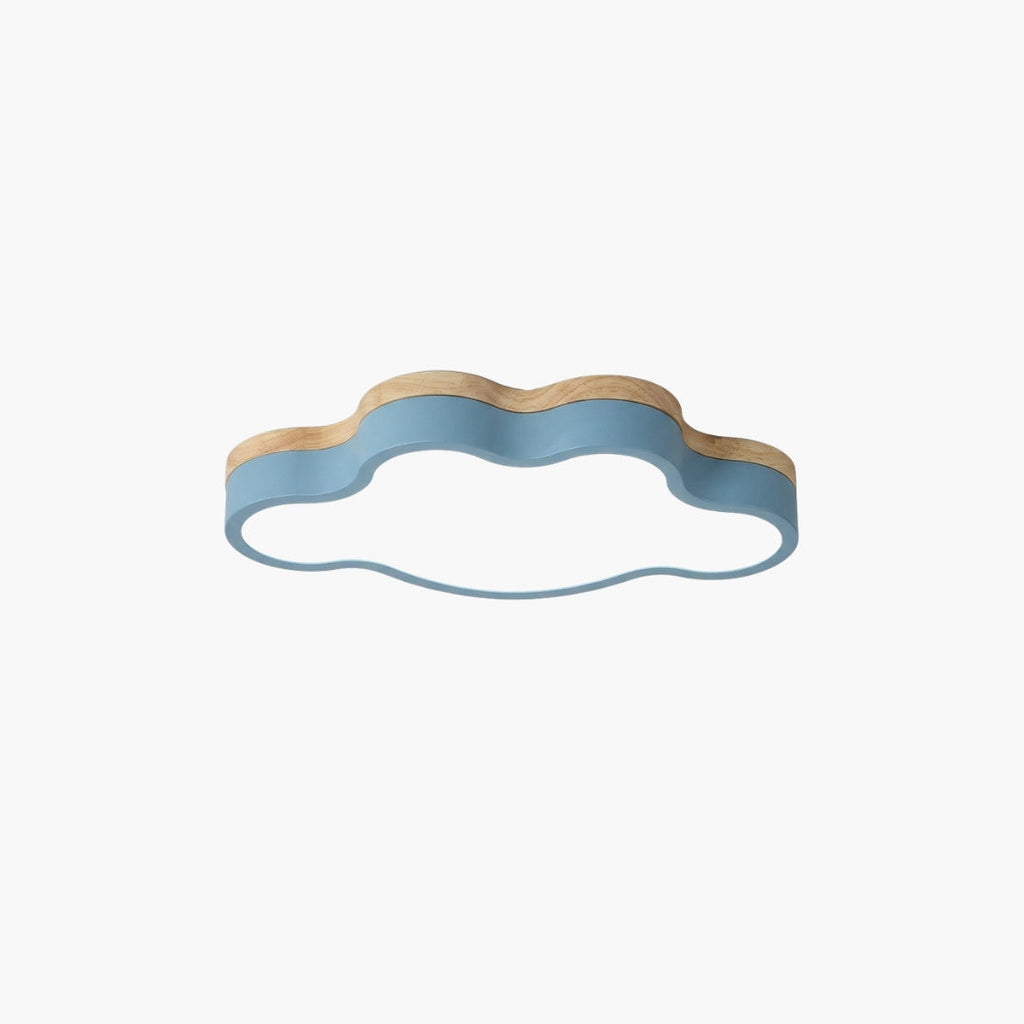 Plafonnier LED Bois Forme Nuage Design