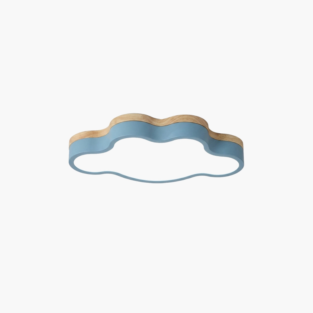Plafonnier LED Bois Forme Nuage Design