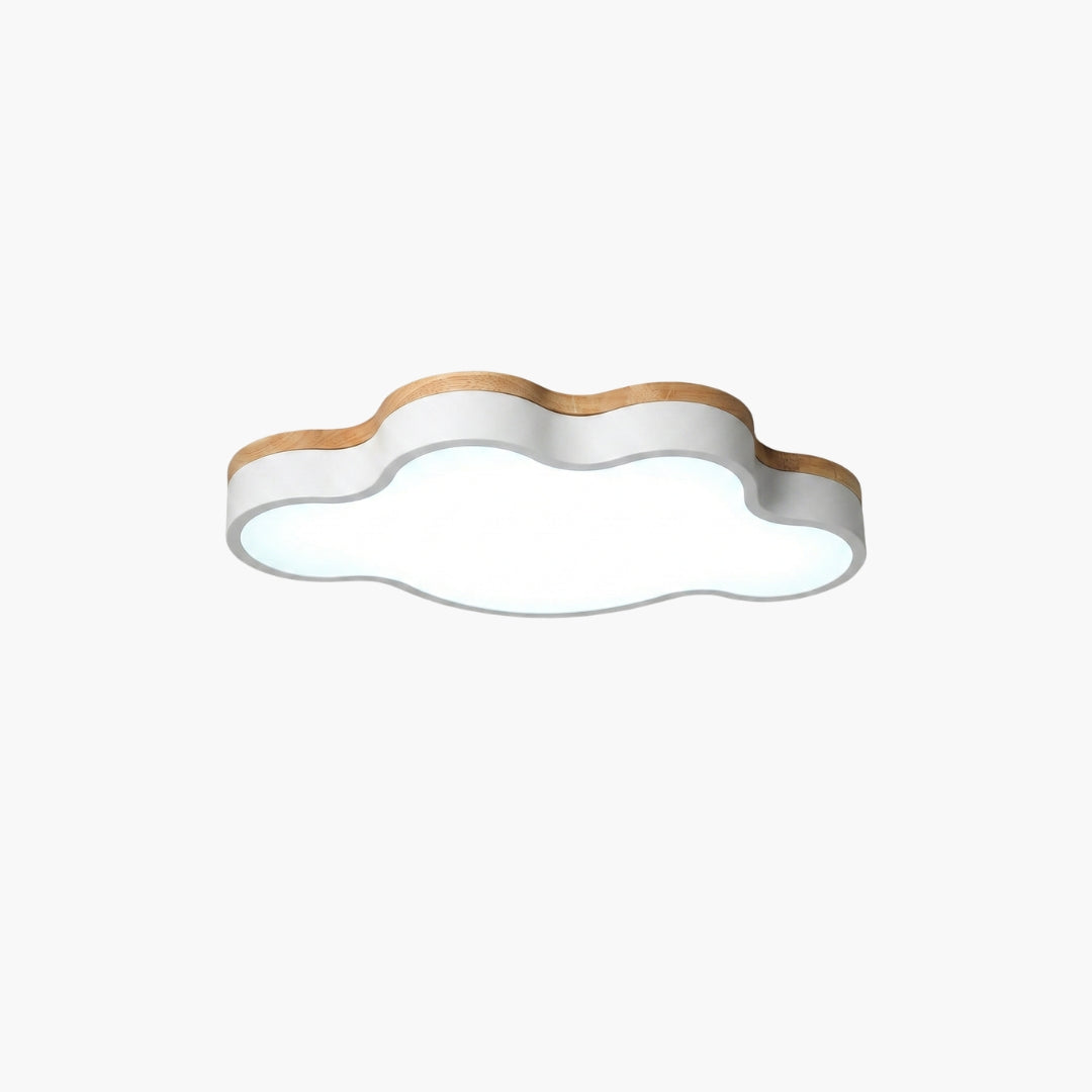 Plafonnier LED Bois Forme Nuage Design