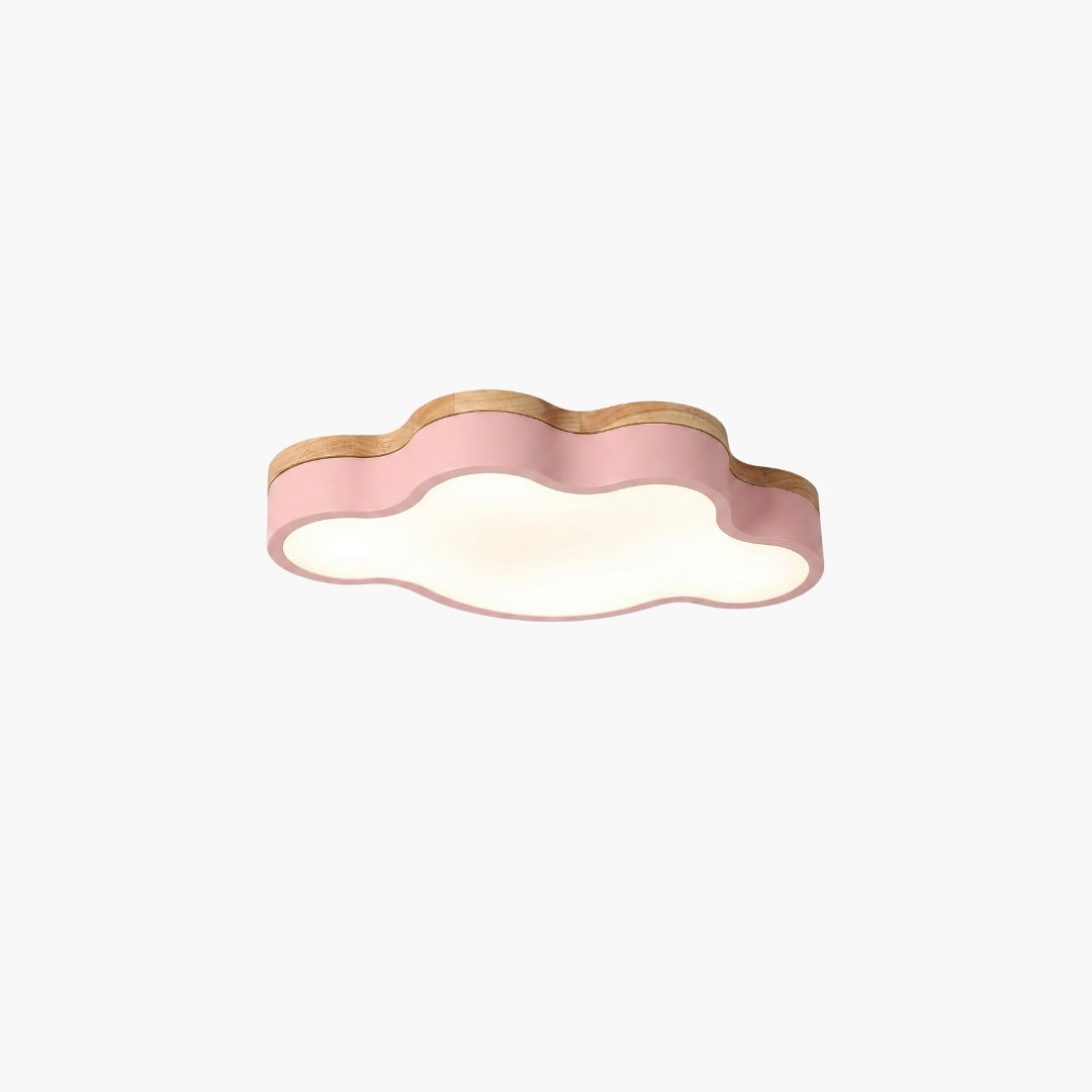 Plafonnier LED Bois Forme Nuage Design
