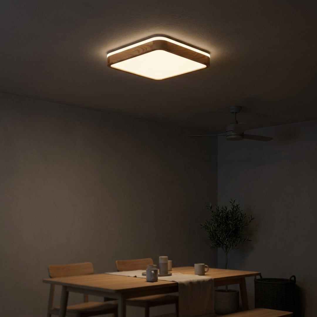 Plafonnier Bois LED Design Formes Modernes