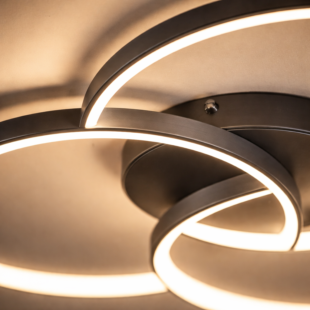 Plafonnier LED Design Rosace Triple Cercle