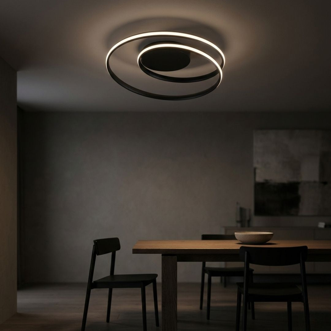 Plafonnier LED Double Boucle Noir