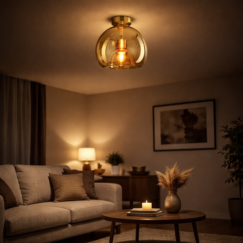 Plafonnier LED en Verre Moderne Élégant