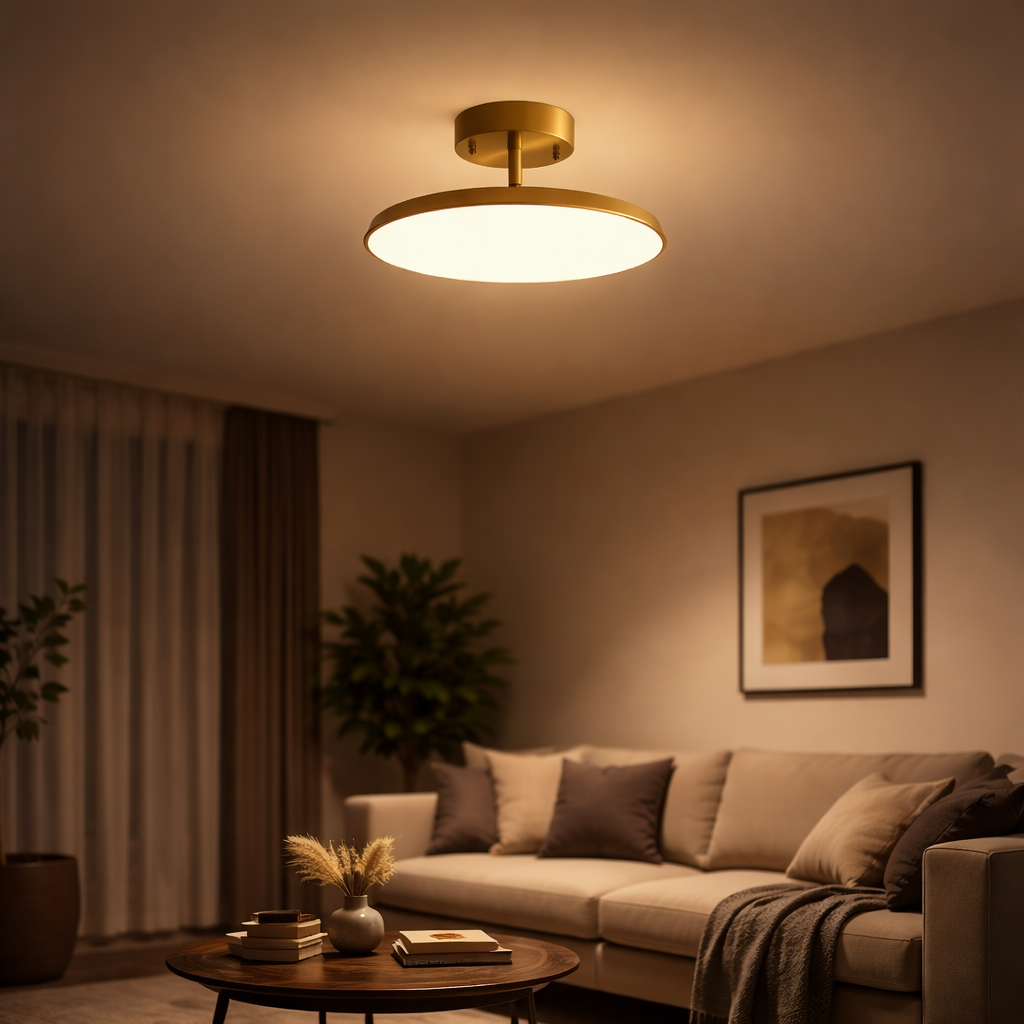 Plafonnier LED minimaliste cuivre design moderne