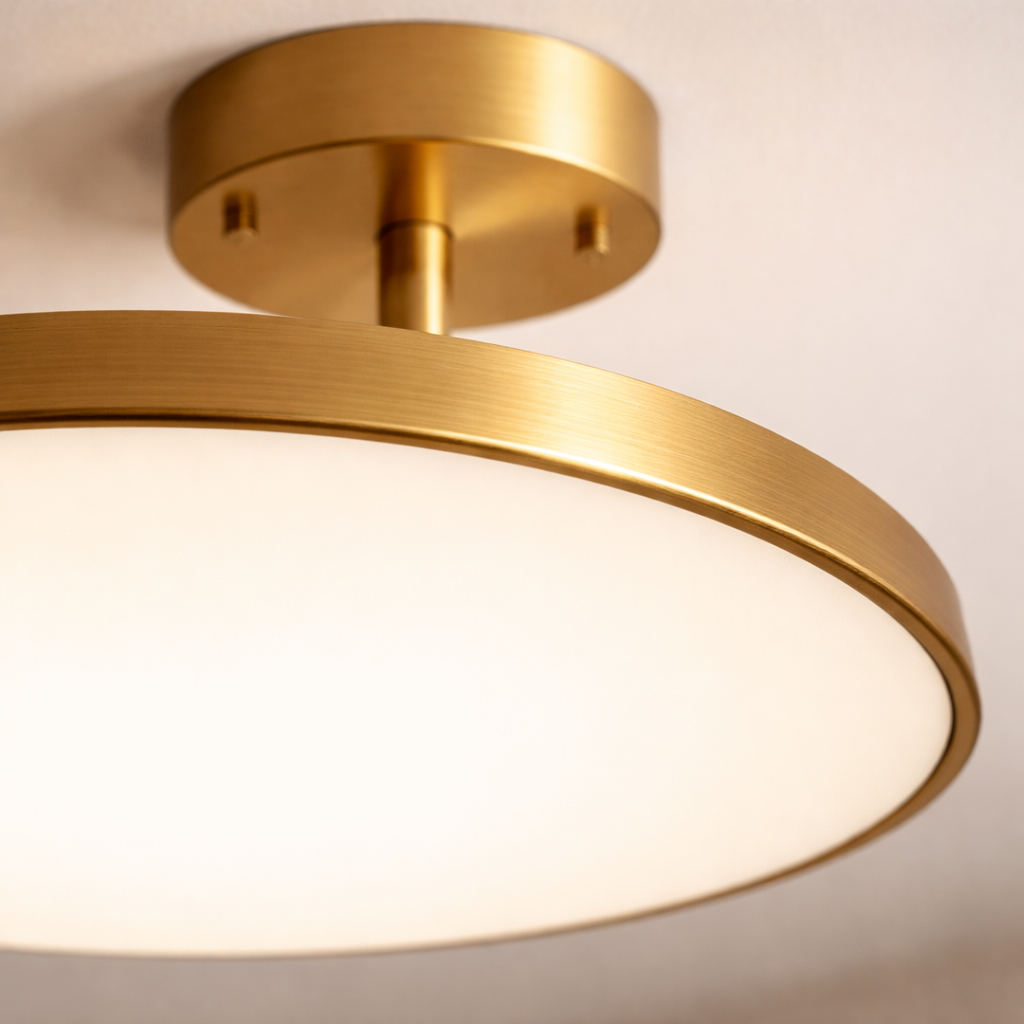 Plafonnier LED minimaliste cuivre design moderne
