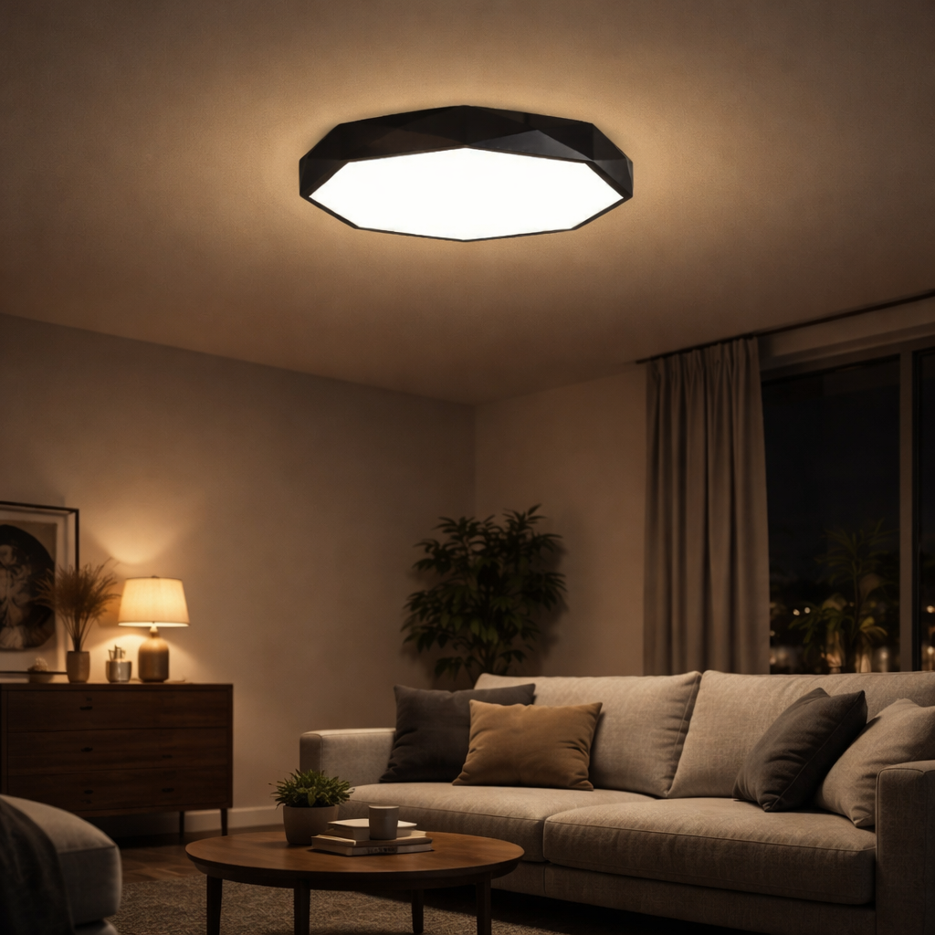 Plafonnier LED octogonal coloré ultra fin Balcony