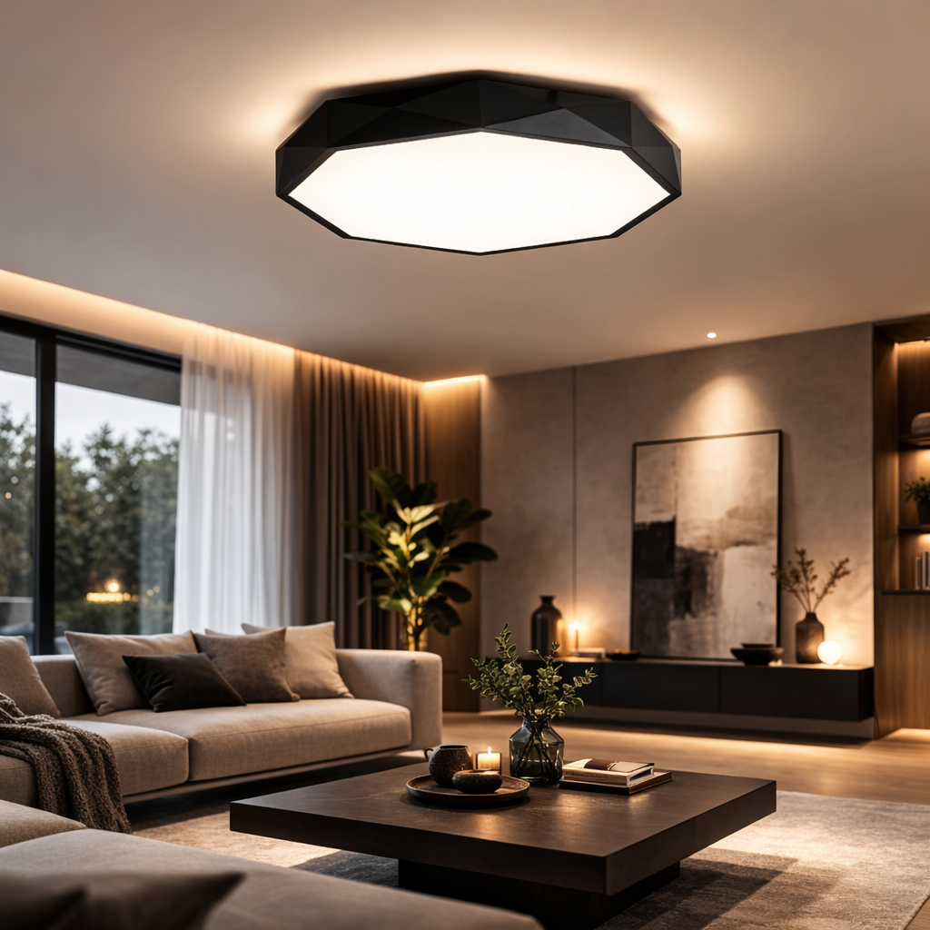 Plafonnier LED octogonal coloré ultra fin Balcony