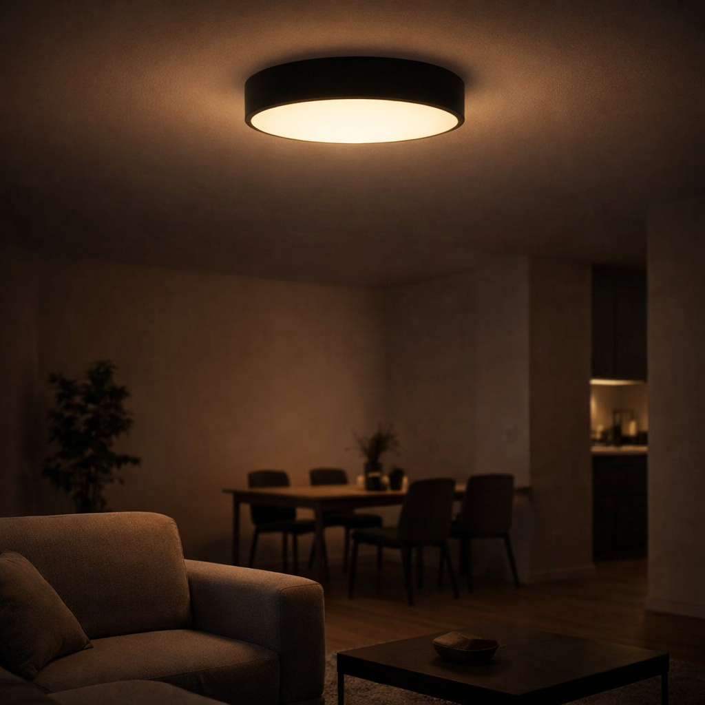 Plafonnier LED rond au design minimaliste