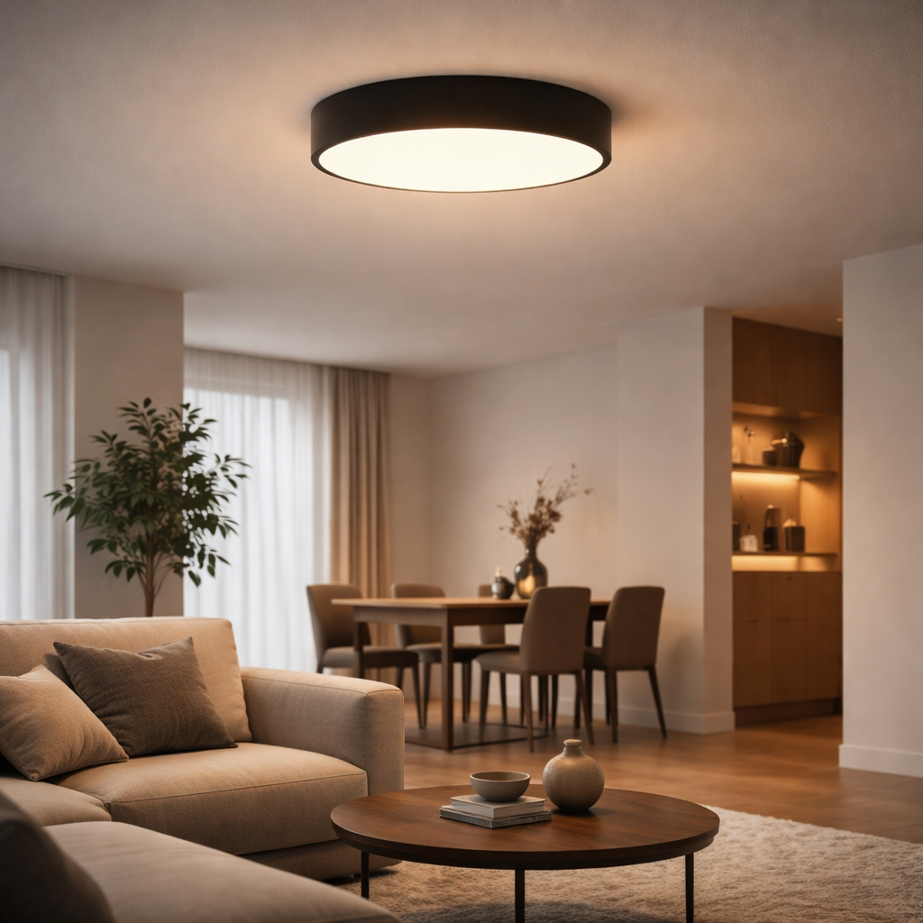 Plafonnier LED rond au design minimaliste