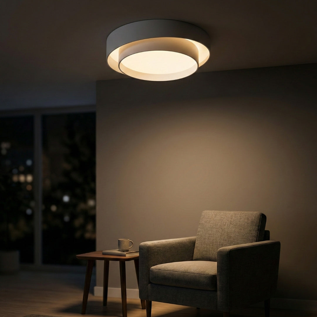 Plafonnier Rond LED Design Moderne Blanc