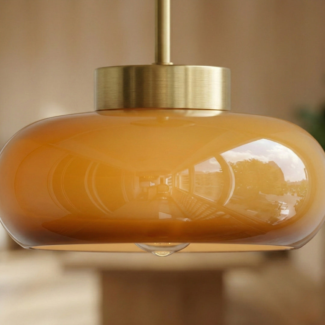 Plafonnier Vintage en Verre Géométrique