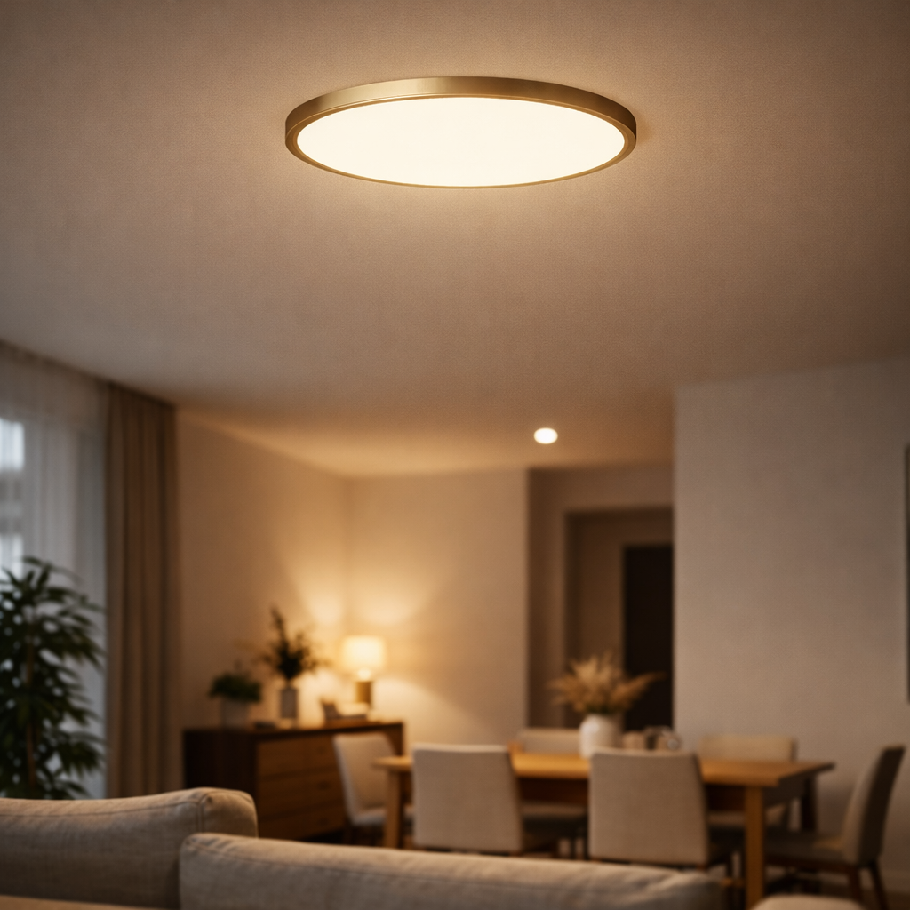 Plafonnier cuivre minimaliste au style raffiné
