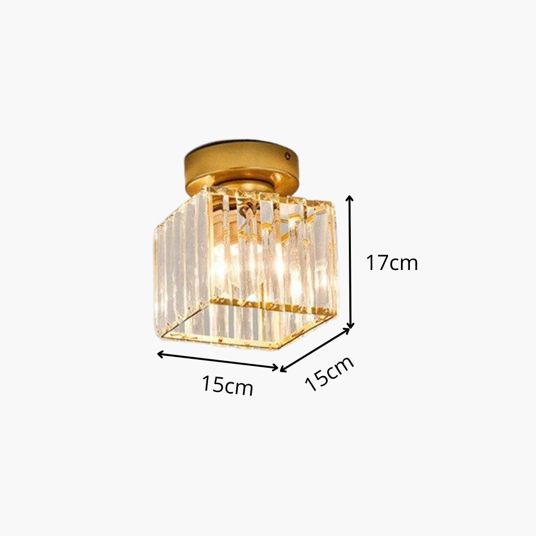 Plafonnier en Cristal Doré Design Moderne