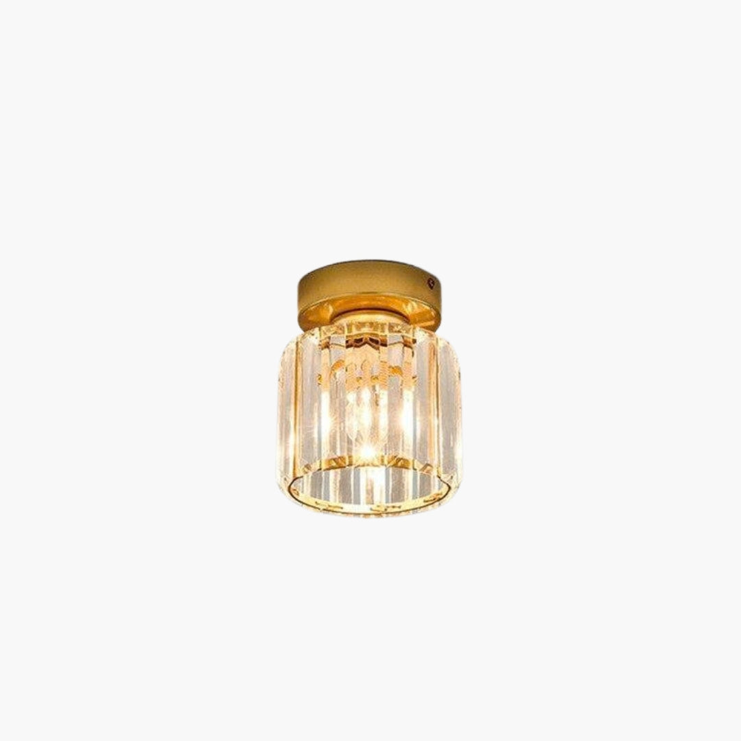 Plafonnier en Cristal Doré Design Moderne