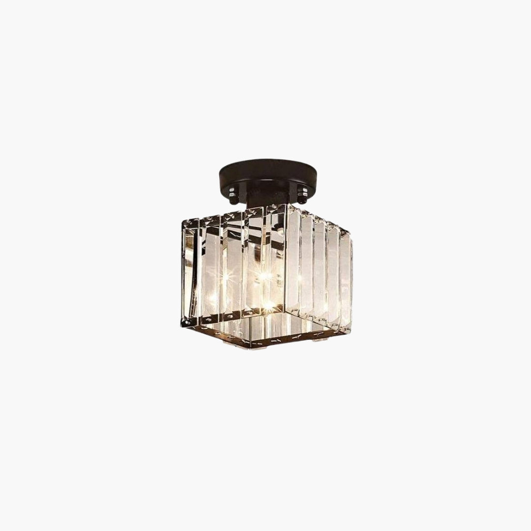 Plafonnier en Cristal Doré Design Moderne