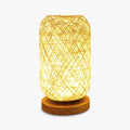 Lampe De Chevet Rotin Et Bois