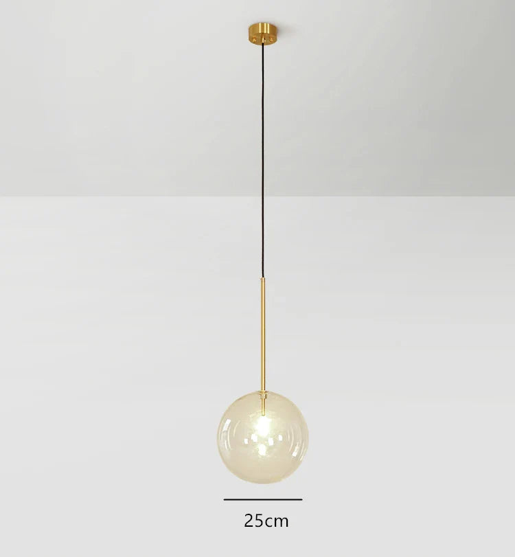 Suspension Boule en Verre LED Style Nordique Moderne