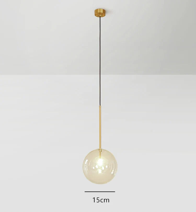 Suspension Boule en Verre LED Style Nordique Moderne