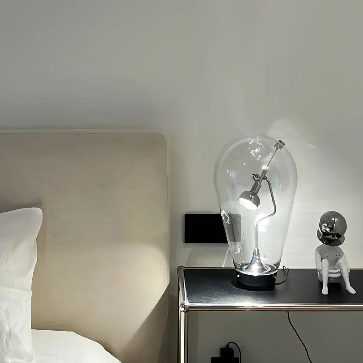Lampe De Chevet En Verre Vintage