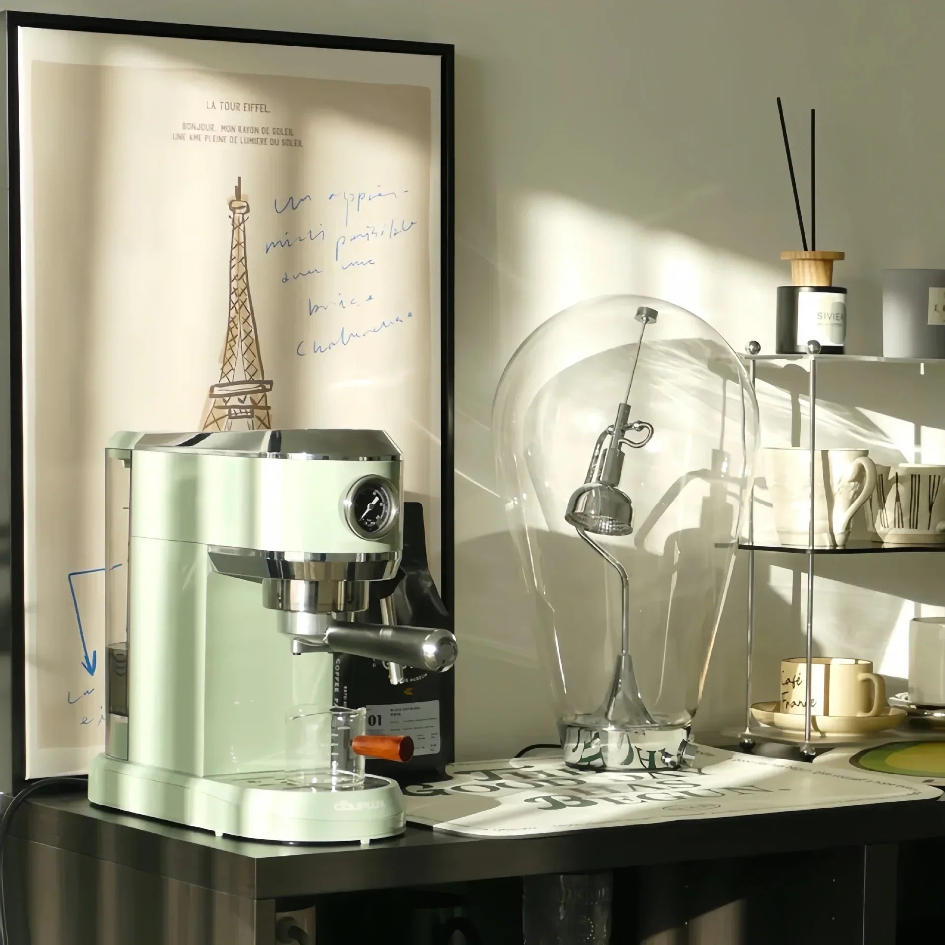 Lampe De Chevet En Verre Vintage