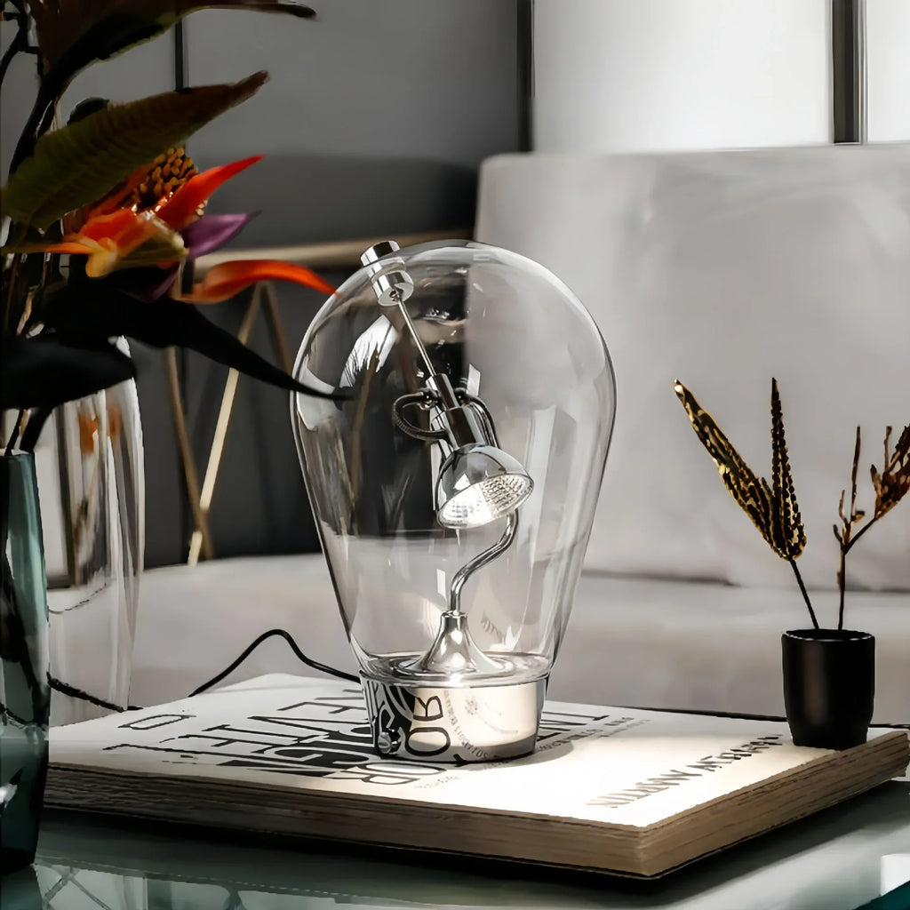 Lampe De Chevet En Verre Vintage