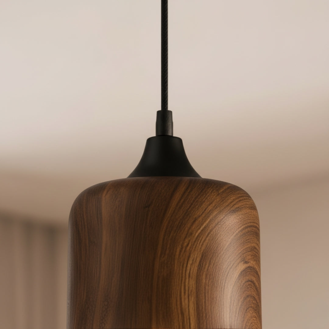 Suspension Bois et Verre Style Loft Rétro Design Moderne