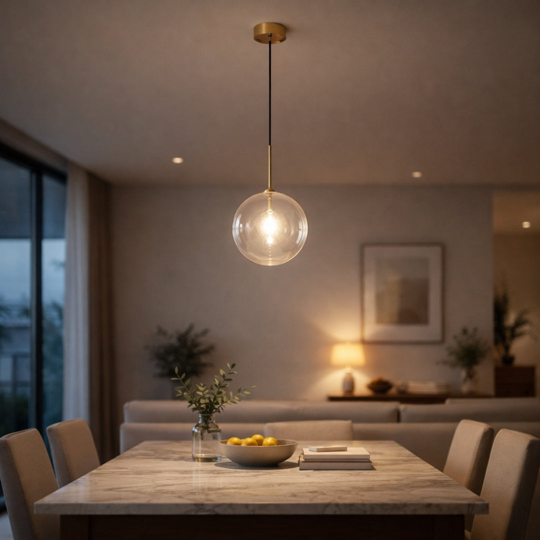 Suspension Boule en Verre LED Style Nordique Moderne