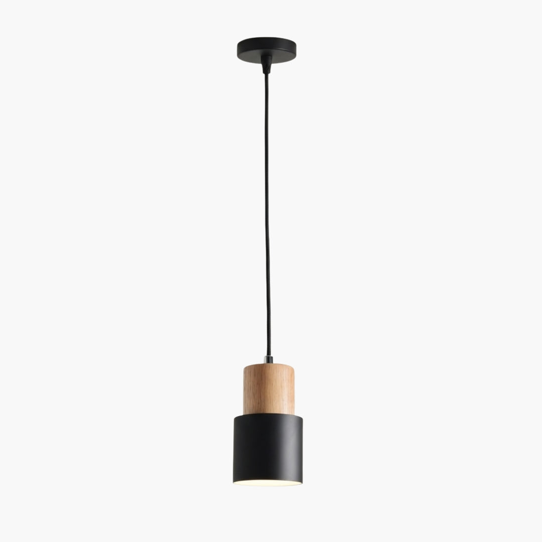 Suspension Cylindrique Bois et Métal Coloré