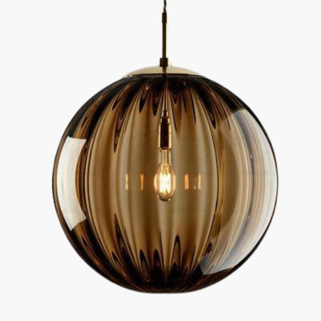 Suspension LED Boule en Verre Coloré Design Moderne