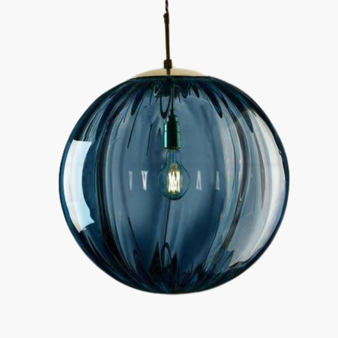 Suspension LED Boule en Verre Coloré Design Moderne