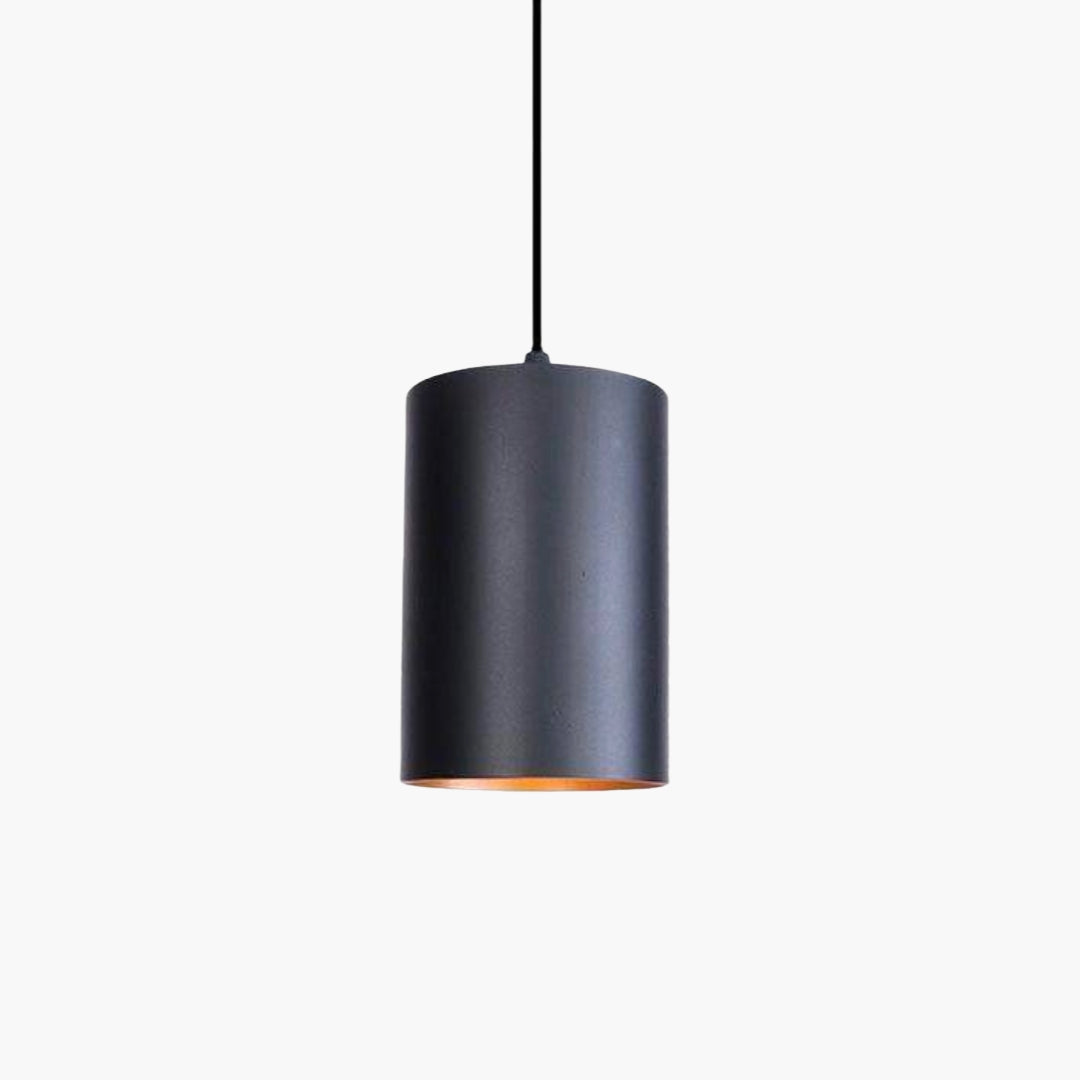 Suspension LED Cylindrique Noire Style Vintage