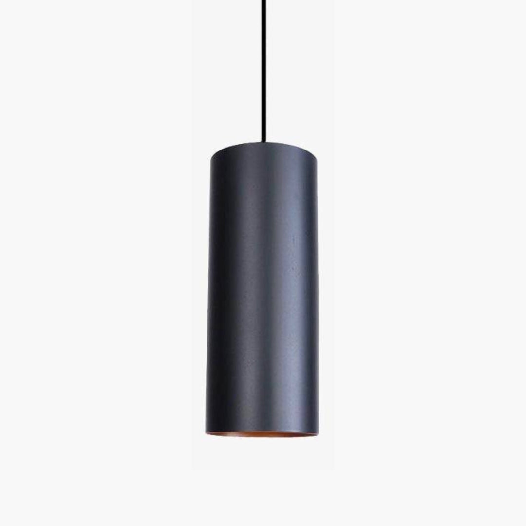 Suspension LED Cylindrique Noire Style Vintage