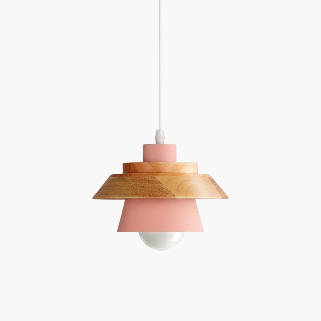 Suspension Métal Coloré et Bois Style Nordic