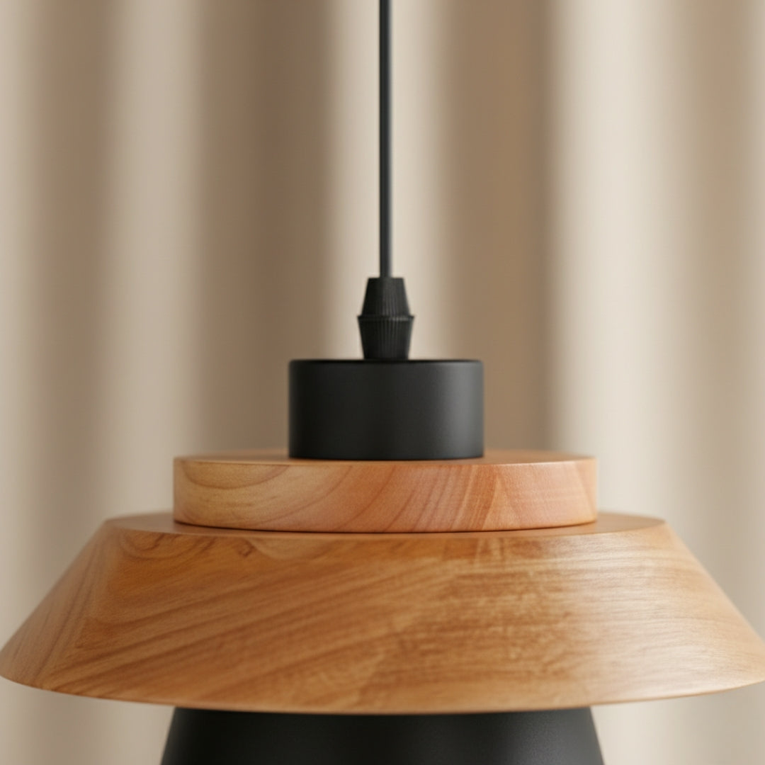 Suspension Métal Coloré et Bois Style Nordic