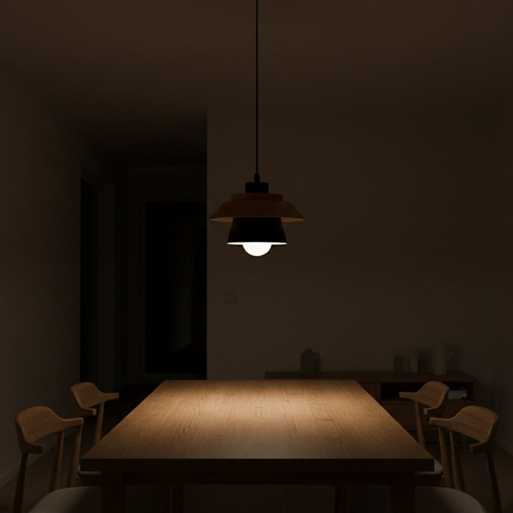 Suspension Métal Coloré et Bois Style Nordic