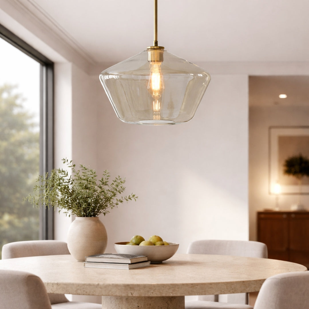 Suspension LED Métal et Verre Design Moderne Élégant