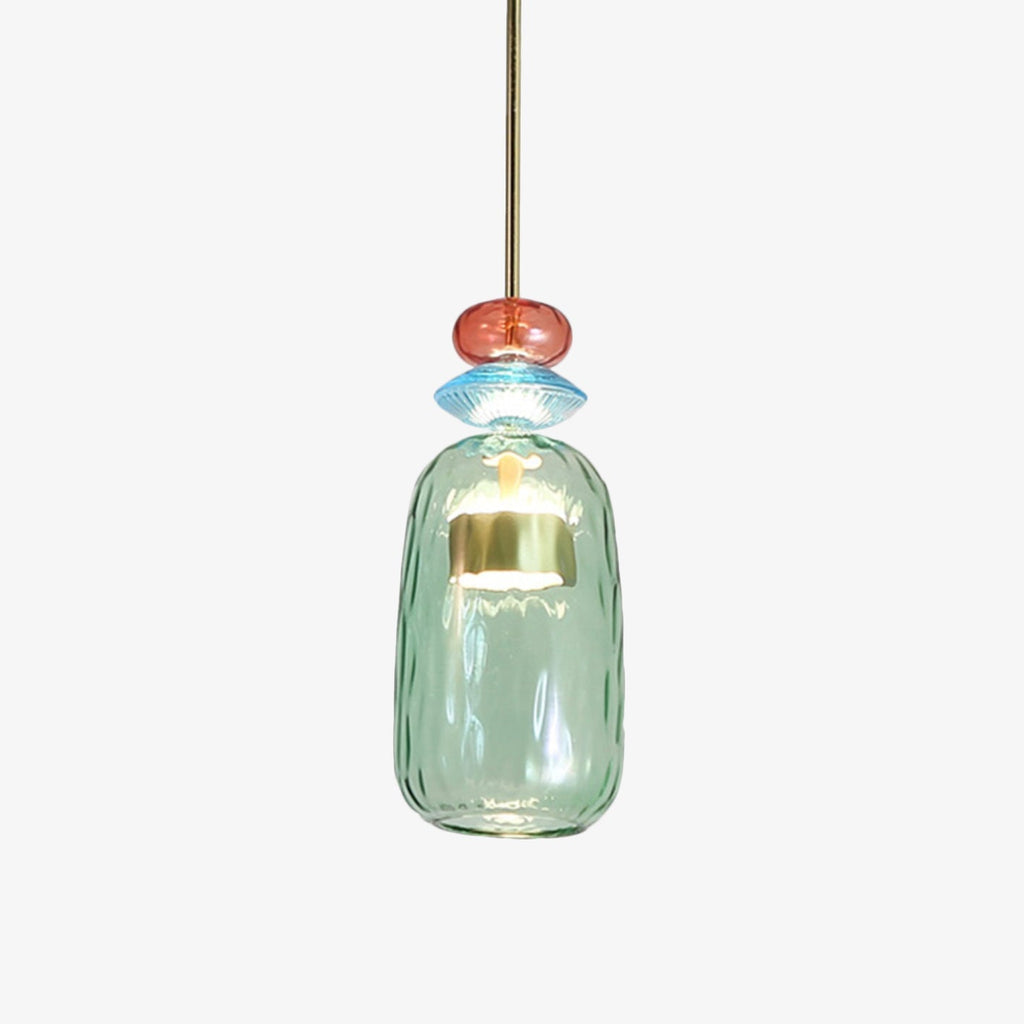 Suspension LED en Verre Coloré Design Moderne
