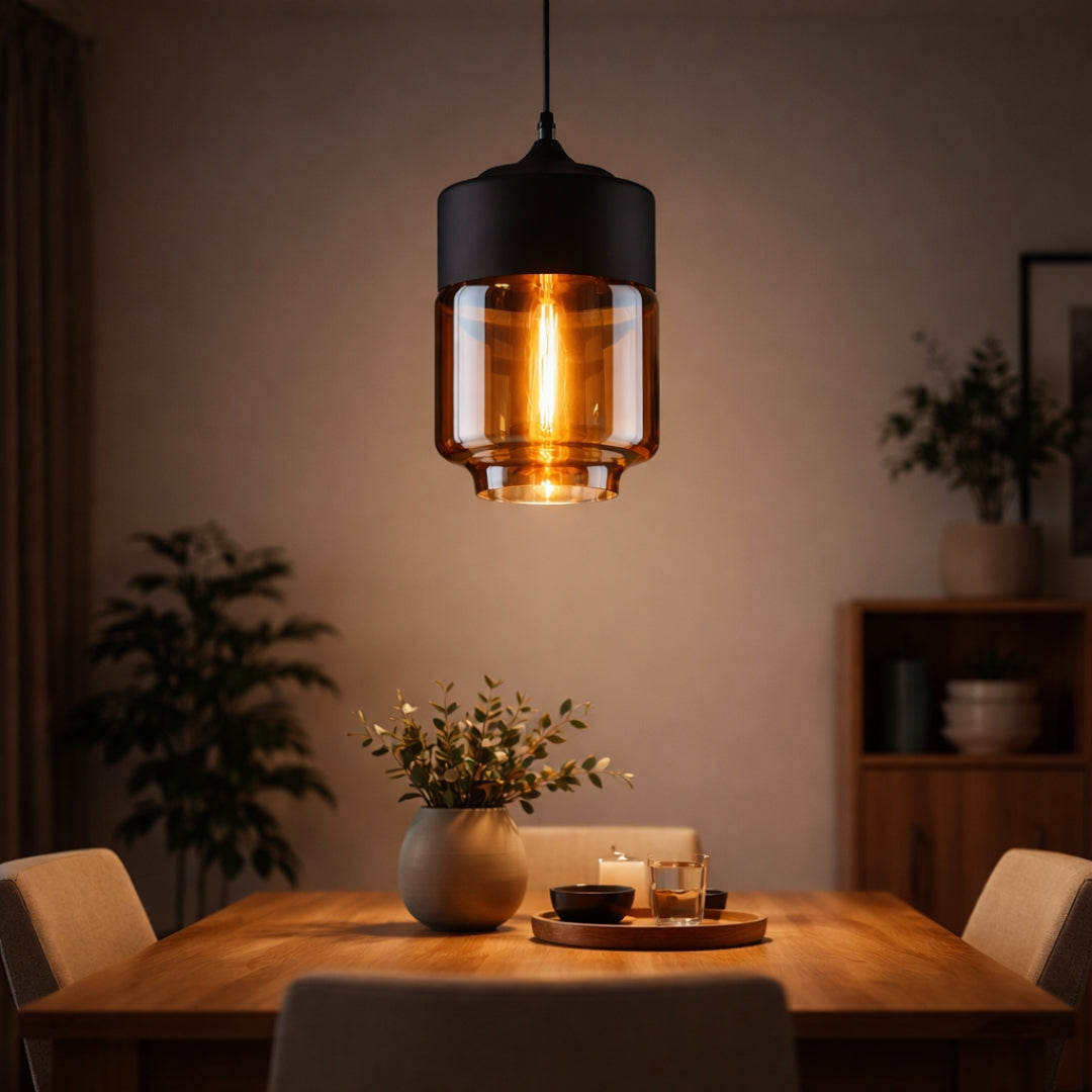 Suspension moderne design en verre et métal Loft