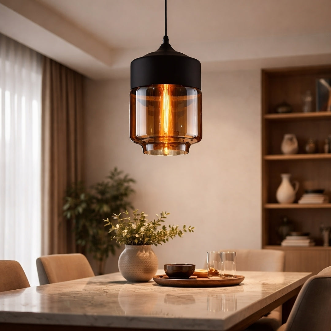 Suspension moderne design en verre et métal Loft
