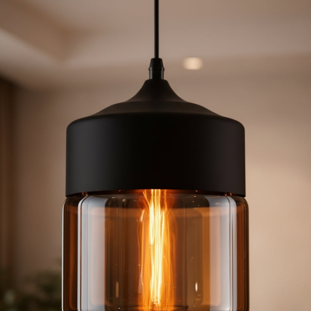 Suspension moderne design en verre et métal Loft