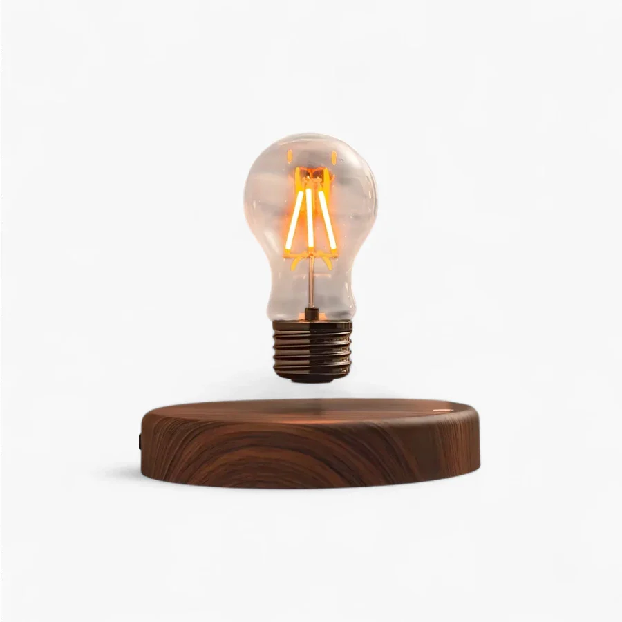 Lampe De Chevet Bois Ampoule Lévitation Magnétique