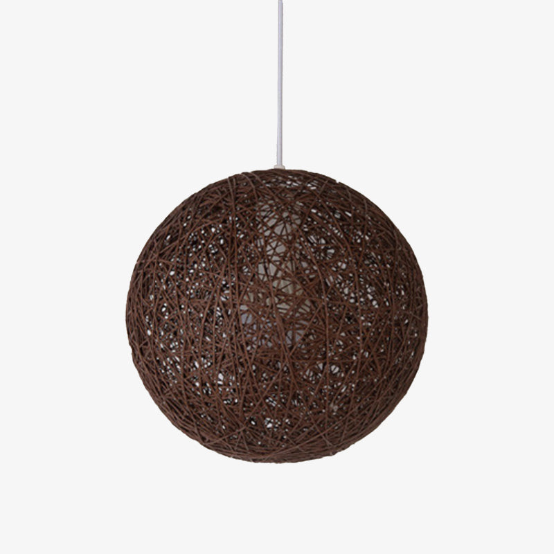 Suspension Boule en Papier Tressé Style Wicker Design Moderne