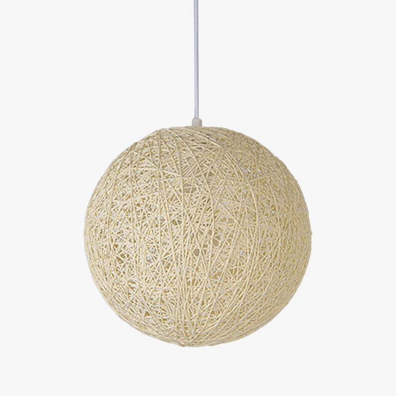 Suspension Boule en Papier Tressé Style Wicker Design Moderne